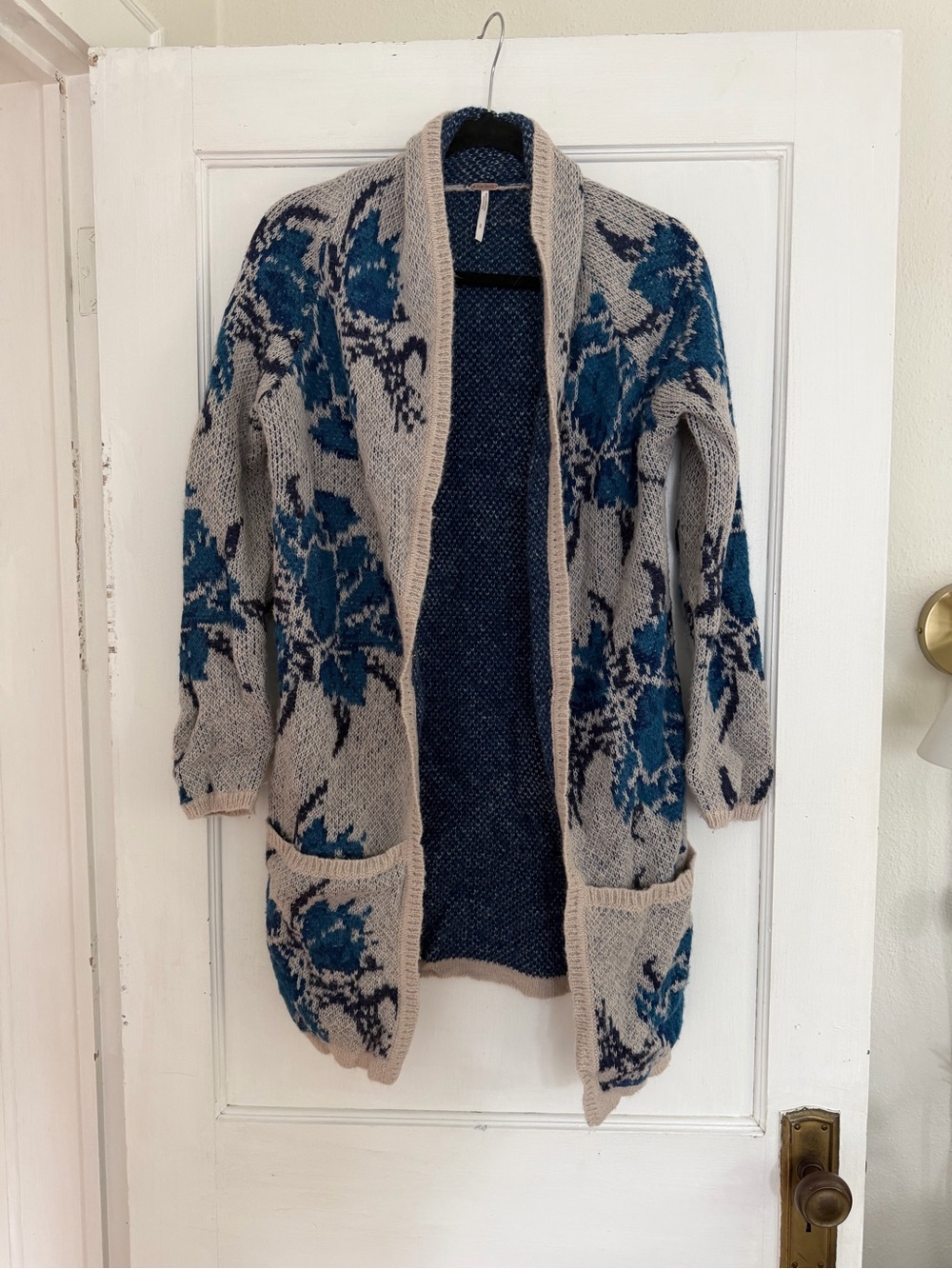 Cozy Open-Front Floral Duster Sweater - Free People
